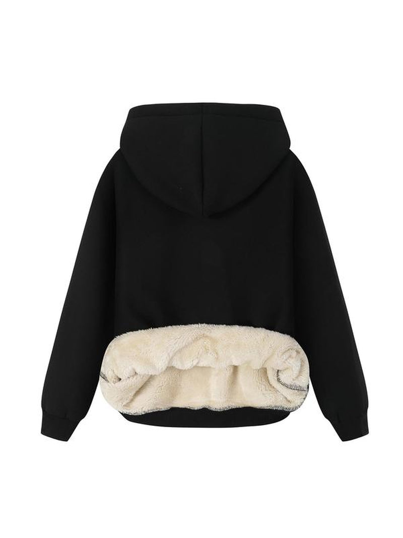 Women'S Letter Print Drop Shoulder Hoodie, Fashion Casual Hoodies Sweatshirts for Daily Holiday Outdoor Wear, Women Clothing for Winter